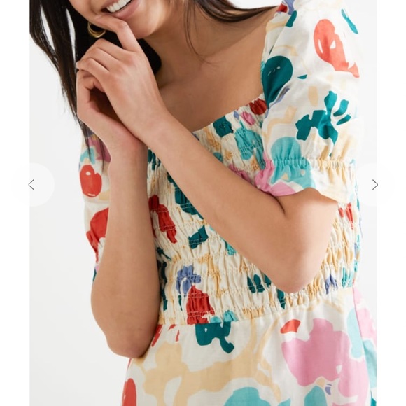 & OTHER STORIES PRINTED LINEN MIDI DRESS - Picture 2 of 12